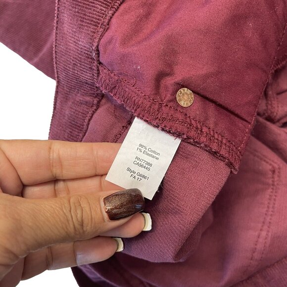 J Crew Factory Women Corduroy Pant SZ 31 Burgandy Slim Fit Mid Rise Comfy Pant - Picture 5 of 10